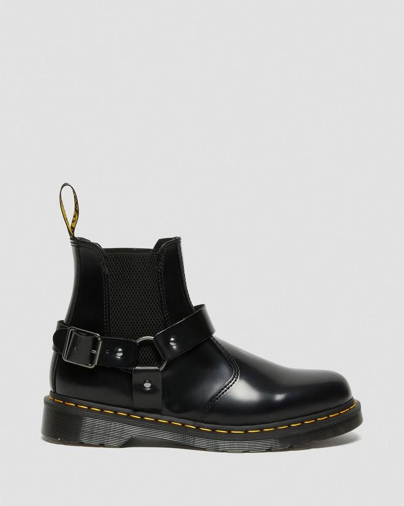 Men's Dr Martens Wincox Smooth Leather Buckle Boots Black | AU 458VRW